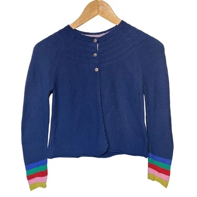 Cárdigan Mini Boden Azul Marino Arco Iris Manga Niños Niñas Talla 6 Años Foto 1 de 4