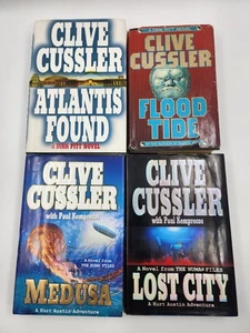 Clive Cussler Lot of 4 Novels HC Flood Tide Atlantis Found Lost City Medusa  - Imagen 1 de 19