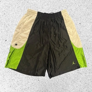 Nike Jordan Black/Lime Green /White Jump Man Basketball Shiny Shorts Mens Sz 3XL - Picture 1 of 5