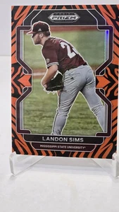 🚨2022 Prizm Landon Sims RC⚾️CHROME TIGERSTRIPE REFRACTOR NUMBERED 47/99🚨SP🚨🚨 - Picture 1 of 9