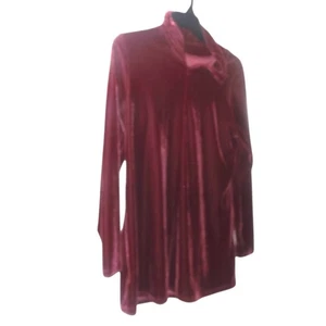 SOFT SURROUNDINGS Maroon VELVET ASYMMETRICAL COWL NECK TUNIC SIZE Medium - Picture 1 of 3