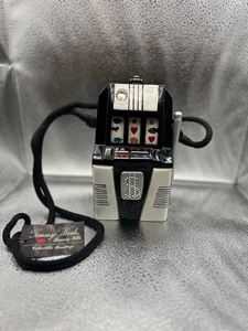 Timmy Woods Beverly Hills Spielautomat schwarz-weiß Handarbeit Akazienholz Tasche - Bild 1 von 7