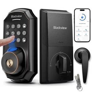Blackview Keyless Entry Smart Door Lock Handle Fingerprint Deadbolt App SE60L - Picture 1 of 1
