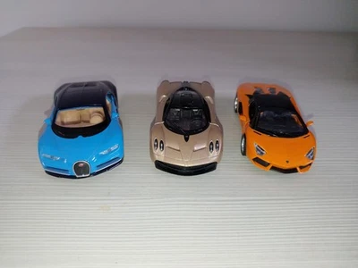 Lotto 3 Modellini Welly 1/39 Aventador + Chiron + Pagani Huayra No Burago  - Immagine 1 di 4