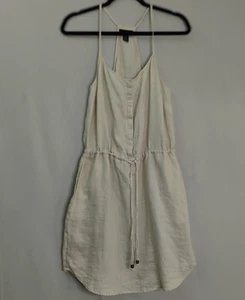 Cynthia Rowley Leinen Racerback Trägerkleid Gr. 6 Damen Kordelzug Taille binden - Bild 1 von 16