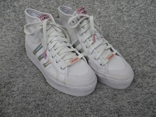 Scarpe Adidas Nizza platform donna taglia 8 righe iridescenti alte danza