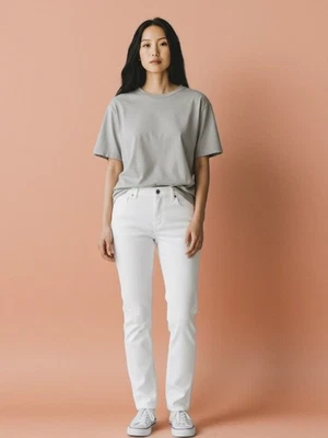 Pantalones de mezclilla blancos ajustados Sonoma Goods For Life - talla 12 - nuevos - 5 bolsillos - cremallera/botón Foto 1 de 4