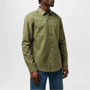 Original Penguin Long Sleeve Oxford Shirt / Olive Green - Sizes M - XL - Picture 1 of 6