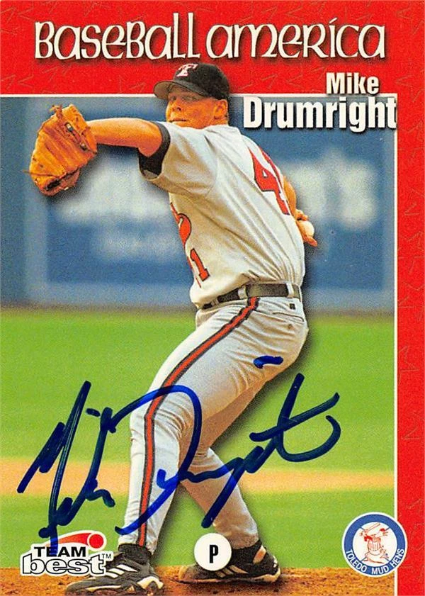 Mike Drumright autographed baseball card 1999 Team Best America Rookie #37 - Image 1 of 1