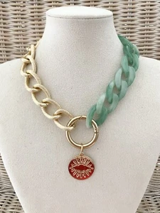 Damenkette Statement Halskette Kurz Choker Modeschmuck Gliederkette Modekette - Bild 1 von 7