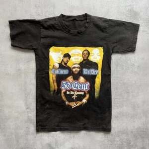 T-shirt 50 centesimi Eminem Dr Dre manica corta nera unisex S-5XL US136 - Foto 1 di 2