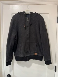 Buffalo David Bitton Men's Sherpa Lined Zip-Up Hoodie Black Size L - Picture 1 of 5