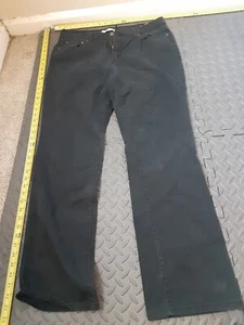 Levi's 505 Straight leg Women's size 14 Long Black Denim Jeans 35 x 32 #S31 - Picture 1 of 7