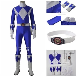 Mighty Morphin Power Rangers Cosplay Costume Blue Triceratops Zentai Kostüme - Picture 1 of 5