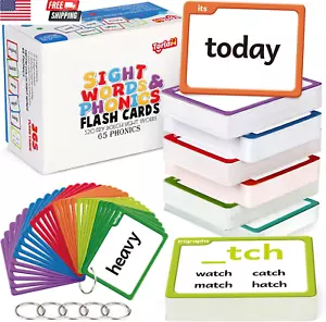 Sight Words & Phonics Flash Cards for Kids, Learn to Read Digraphs CVC Blends Lo - Picture 1 of 10