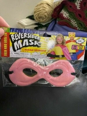 Child Size Reversible Pink Or Yellow Superhero Mask New!!! - Image 1 of 2