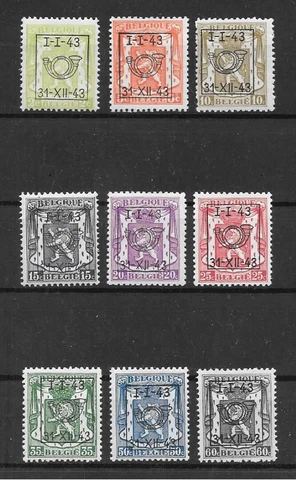 Belgium - Precancel - 1943 - COB PRE493/501** - MNH Cover