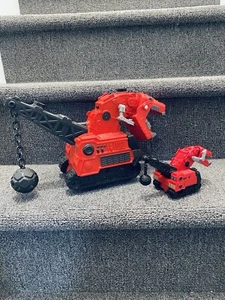 X2 Lot Dreamworks Mattel Dinotrux Ty-Rux Diecast Red Dino Trucks T-REX T Rex - Picture 1 of 8