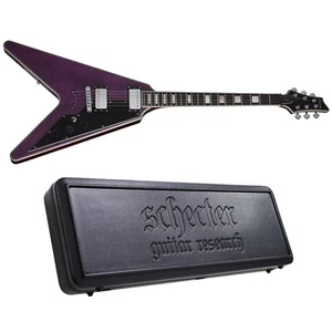 Schecter V-1 Custom Trans Purple TPB Electric Guitar + V-8 Hard Case V1 - NEW - Picture 1 of 6