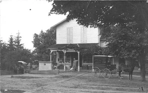 Cartolina RPPC Lakemont NY General Store Millard Grocer Horse & Wagon - Foto 1 di 2