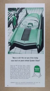 1956 Quaker State Oil Ford Atmos concept car art vintage print Ad - Picture 1 of 1