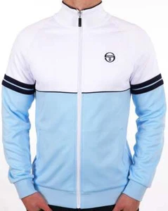 Sergio Tacchini Para Hombres Orion Camiseta de Pista Azul Cielo/Blanco - Chaqueta de Chándal Retro, Años 80 - Imagen 1 de 4