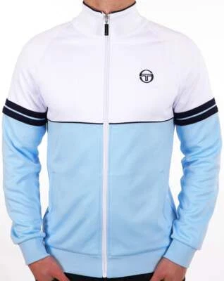 Sergio Tacchini Mens Orion Track Top Sky Blue/White- Retro Tracksuit Jacket, 80s - Image 1 of 4