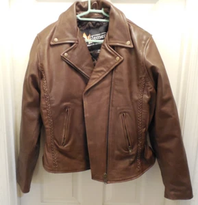 Xelement Motorcycle Jacket Size 2XL Womens Brown Leather Vintage See Measurement - Picture 1 of 10