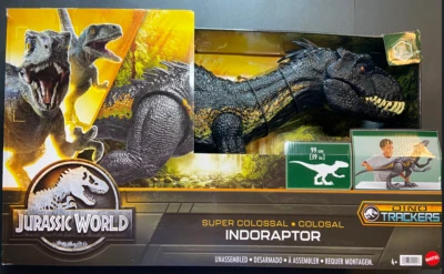 Jurassic World Super Colossal INDORAPTOR 36” Dino Trackers NEW DAMAGED BOX - Image 1 of 4