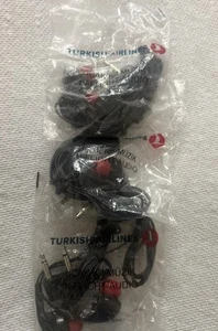 Turkish Airlines Inflight Headphones, New In Packages,3 In Total - Picture 1 of 6