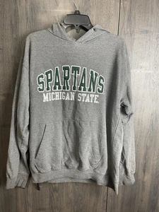 Vintage Michigan State SPARTANS Hooded Sweatshirt Embroidered Logo Adult Large - Picture 1 of 8