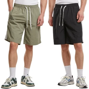 Urban Classics Board Shorts With Patched Stripe Men's Swim Trunks Long Swimwear - Picture 1 of 30