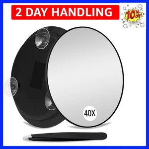 Vergrößerungsspiegel 40X mit Saugnäpfen, Große 6 Zoll Reise 40X Vergrößerte Rou... - Bild 1 von 7