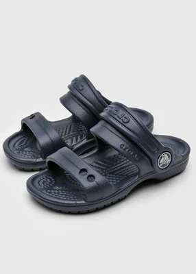 Sandalias Crocs Crocband II para niños azul marino - Zapatos sin cordones con punta abierta talla 8 NUEVAS Foto 1 de 4