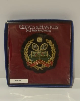 Parche insignia tenis Gieves & Hawkes bordado lingotes alambre hecho en Inglaterra Foto 1 de 4