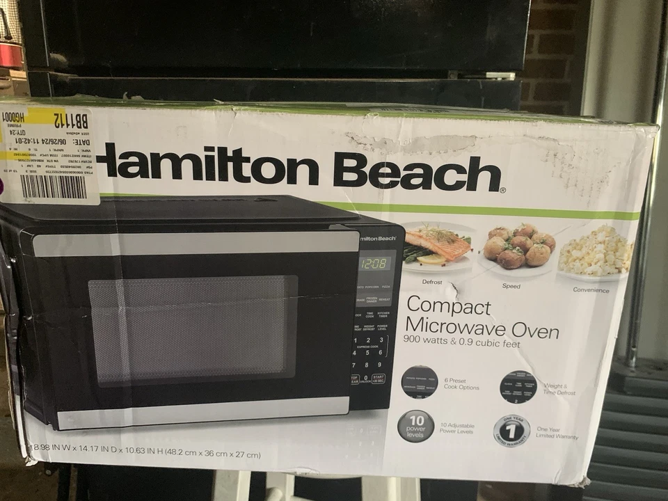 Horno microondas encimera Hamilton Beach 0,9 pies cúbicos, 900 vatios, negro inoxidable S Foto 1 de 1