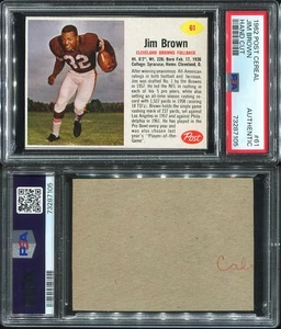 1962 Post Cereal #61 Jim Brown PSA AUTH Cleveland Browns HOF Syracuse University - Bild 1 von 1