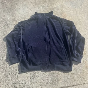 Sweatsedo Track Jacket Mens XL Blue Velour Full Zip Sopranos Jersey Shore Y2K - Picture 1 of 15
