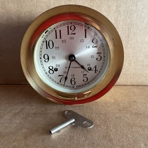 Seth Thomas Latón Barco Campana Reloj Marítimo Corsario con E537-000 con Llave - Imagen 1 de 10