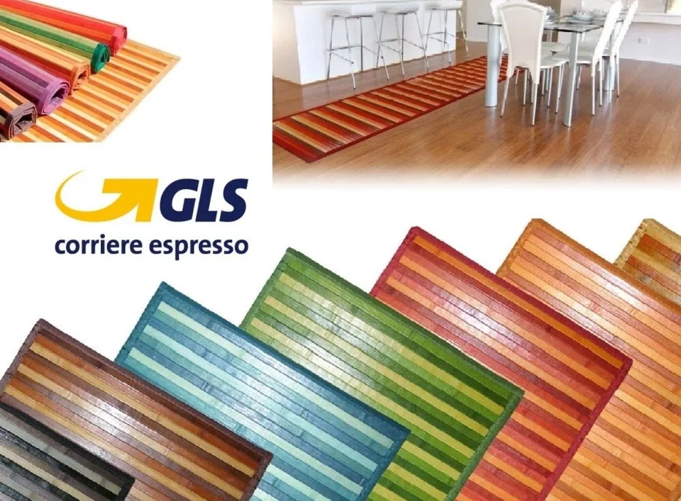 Tappeto stuoia bamboo legno moderno pedana cucina degradè passatoia antiscivolo - Image 1 of 1