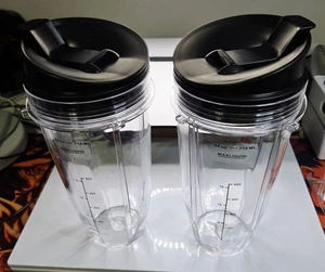 Ricambio Tazza Frullatore con Coperchio (Confezione da 2) 24 Oz Tazze per Ninja Auto iQ BL482... - Foto 1 di 2
