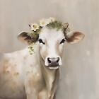 Kuh mit einem Blumenkranz auf dem Kopf. Digitale Zeichnung. (213546840)