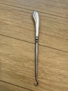 Antique English Sterling Silver Handle Unique Shape / Form Handle Button Hook - Picture 1 of 17