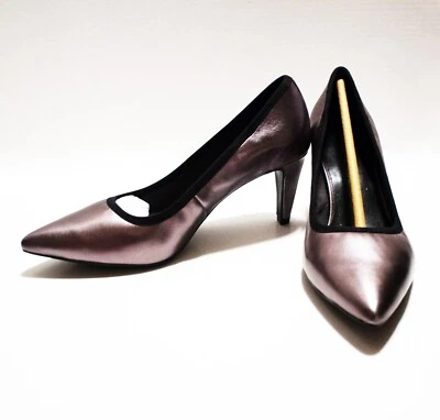 Lori Goldstein LI-Yvonne Silver Metallic Nappa Leather Pumps Heels 8M/38.5 NEW - Image 1 of 4