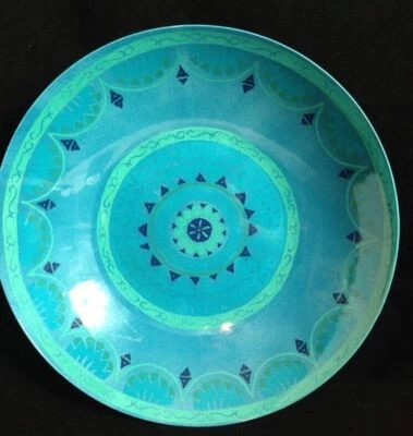 IL MULINO NEW YORK MELAMINA BRILLANTE TAZÓN PARA SERVIR--AZUL Y VERDE--14"--TOTALMENTE NUEVO  Foto 1 de 4