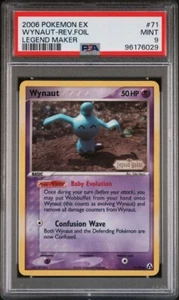 PSA 9 Mint Wynaut EX Legend Maker 71 Reverse Holo 2006 Big Swirl🌀Pokemon - Picture 1 of 2
