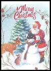 Kartka okolicznościowa - Ptak Jeleń Królik Święty Mikołaj Bałwana - Laurie Cook - Boże Narodzenie 0843