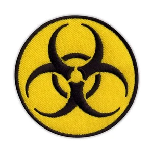 Biohazard - amenaza biológica - parche amarillo redondo/insignia bordada - Imagen 1 de 1