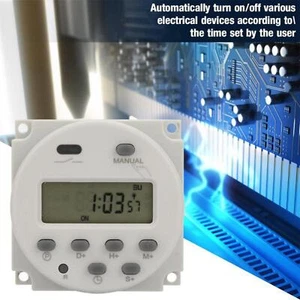 1x Zeitschaltuhr DC/AC 12V 16A LCD Digital-Display Programmierbar Timer OVP Neu - Bild 1 von 12