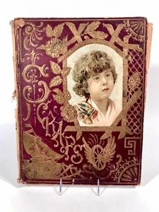 1890er viktorianisch, Jahrhundertwende, Kinder SAMMELALBUM mit verziertem Einband - Bild 1 von 11